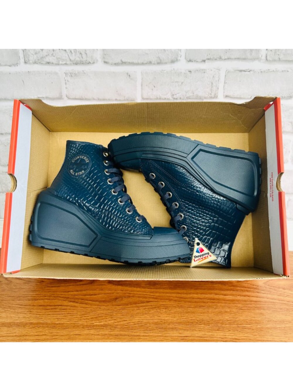 ⭐Chuck 70 De Luxe Wedge Platform Leather Sneakers Sz 6 Womens Shoes Blue A10037C - Picture 6 of 12